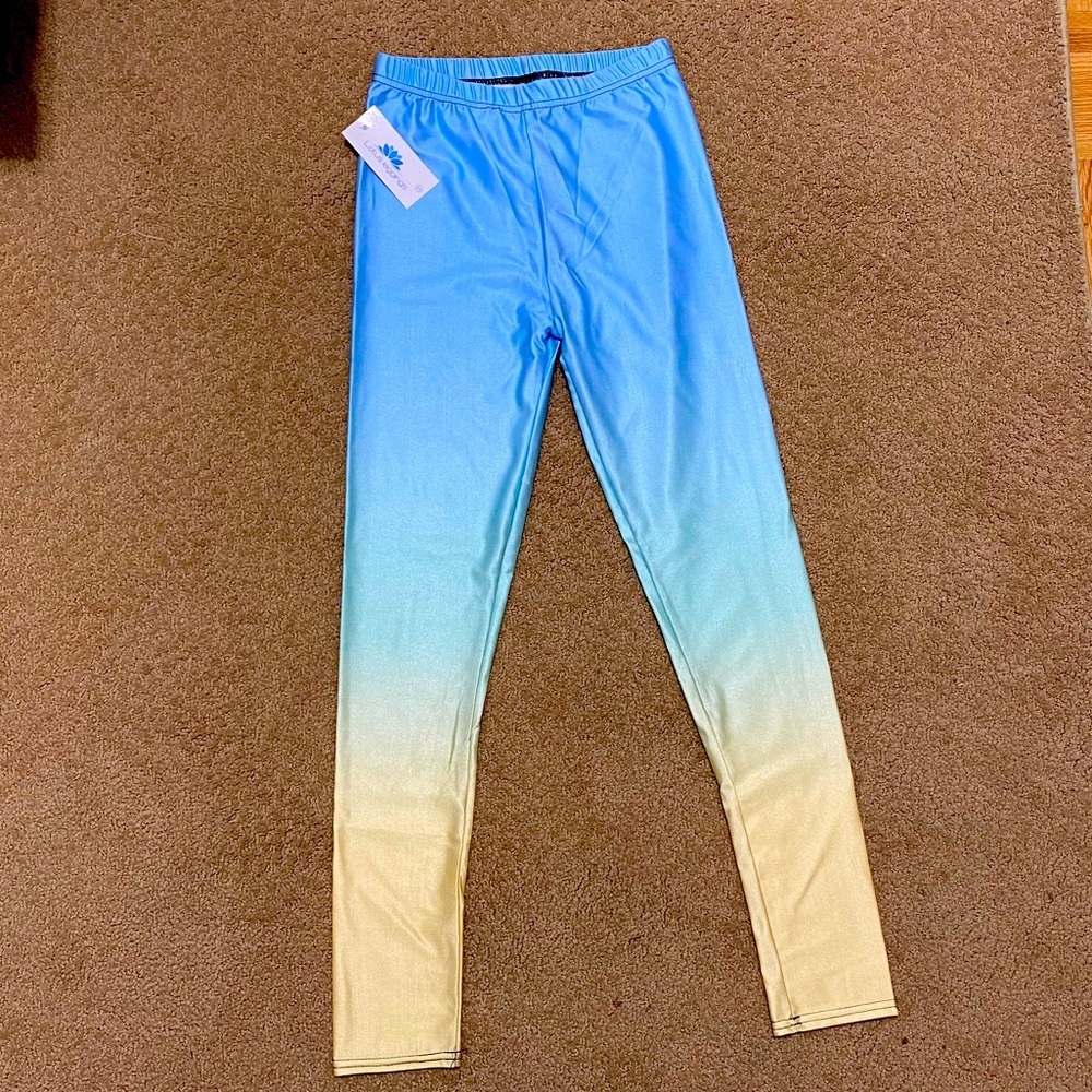 Blue fade Lotus leggings